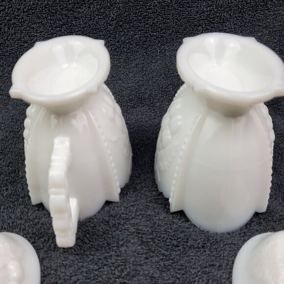 Westmoreland Milk Glass Creamer and Sugar Set Lidded Vintage “Cherry & Grape” - Picture 8 of 13